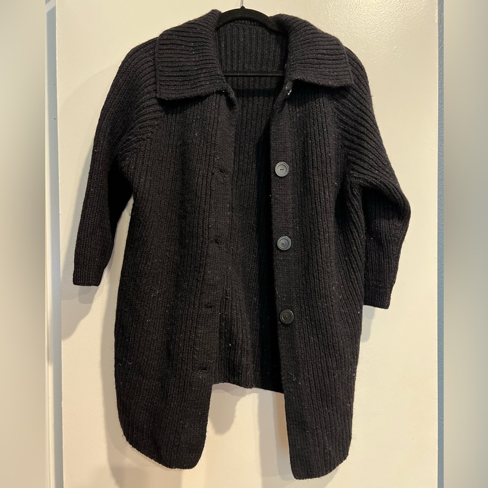 Black Knit Cardigan Sweater